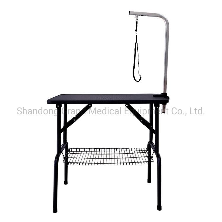 Adjustable Height and Equipped with Folding Legs Pet Equipment Black Color Pet Beauty Table