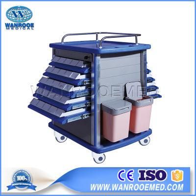 Bmt-01 Hospital Double Side ABS Medical Drag Emergency Infusion Medication Trolley&#160;