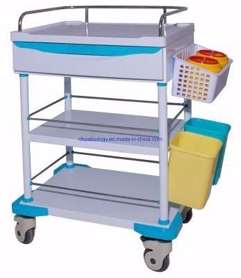 ABS Functional Hospital Bright Color Medicine Nursing Trolley for Treatment