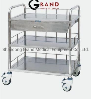 Best Price Hospital Emergency Treatment Cart Hospital Furniture Stainless Steel Medicine Trolley