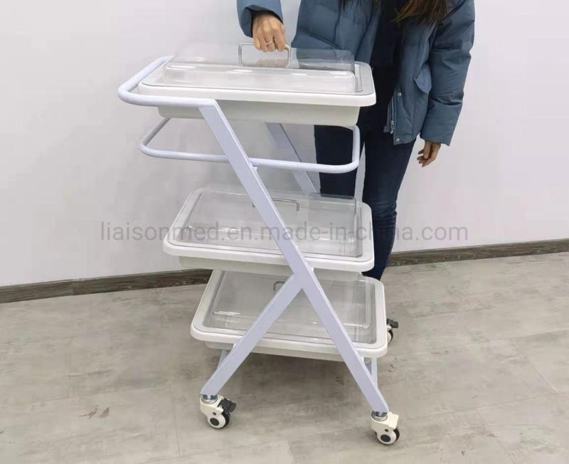 Mn-SUS019A Three Layers Medical Endoscope Trolley Colonoscopy Trolley