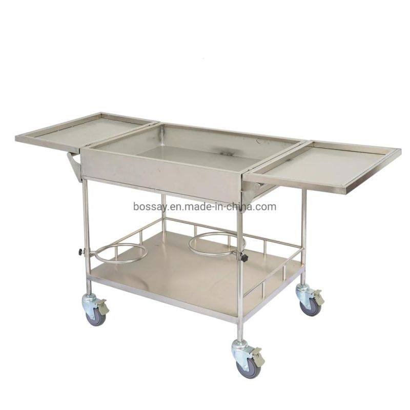 Stainless Steel Medical Treatment Trolley Emergency Cart