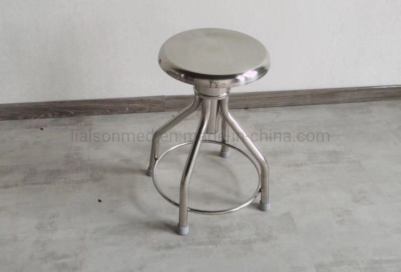 Mn-SUS021 Hospital Clinic Height Adjustable Stainless Steel Medical Doctor Stool