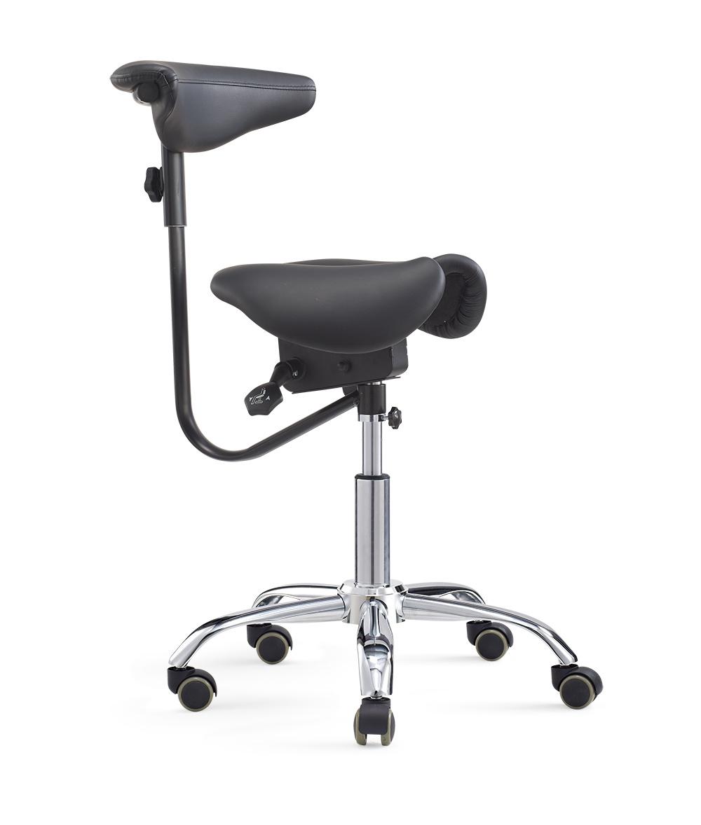 New Split Saddle Stool Dental Assistant Medical Chair with Swivel Armrest