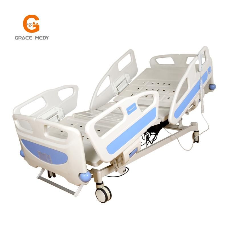 High Quality Large Steel Plate Punching Bed Frame Five Function ICU Bed