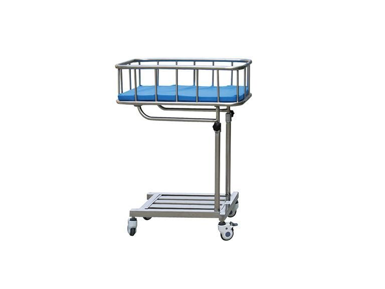 Hospital Equipment Stainless Steel Pediatric Baby Bed Adjustable Manual Hospital Children Bed Crib for Newborn with CE/FDA