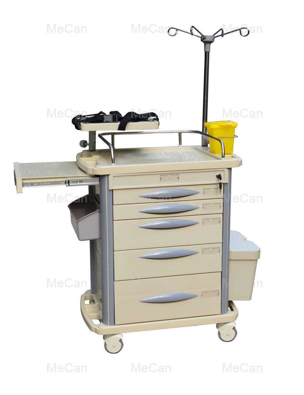 Hospital Nursing Medical ABS Emergency Trolley with Drawer