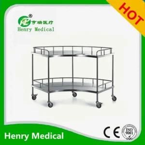 Hr-785 Stainless Steel Instrument Trolley/ Scollopped Instrument Trolley/Medical Cart