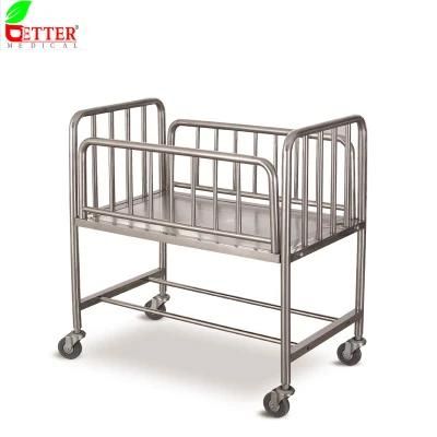 Cheap Hospital Stainless Steel Infant Bed with Mattress