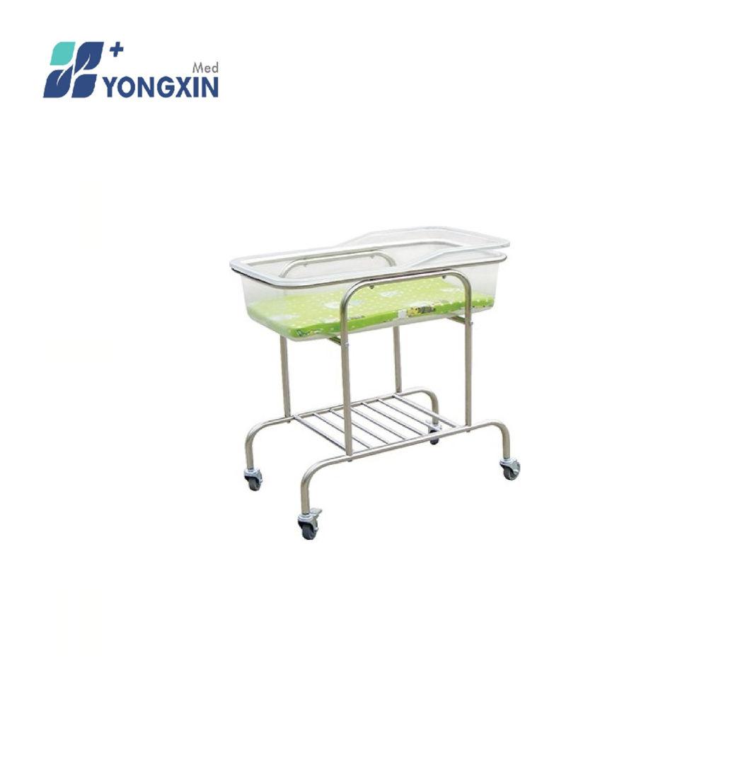 Yx-B-4 Baby Cot with Castors, Stainless Steel Medical Baby Bed (unchangeable)