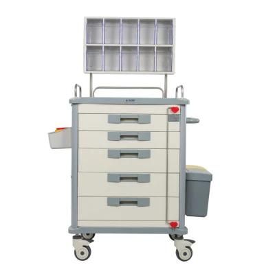 Mt Medical Low Price High Quality ABS Medical Emergency Trolley for Sale