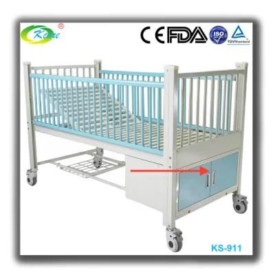 Factory Infant Hospital Crib Metal Babies Clinic Medical Bed Kids Children Pediatric Bed with Casters Manufacturers