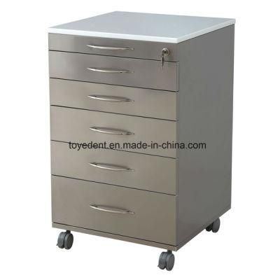 Hospital Stainless Steel Medical Mobile Trolley Dental Cabinet for Dentist