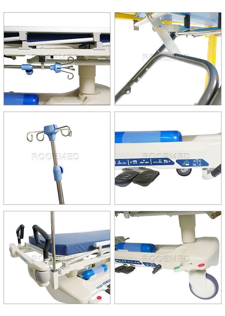 Sell Well Multi-Purpose Bd111bd Medical Manual Ambulance Adjustable Patient Stretcher Transport Transfer Bed