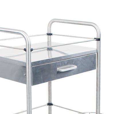 HS6148 Hospital Furniture Stainless Steel Drawer Dressing Trolley Nursing Cart Treatment Trolley with Trash Can Basket