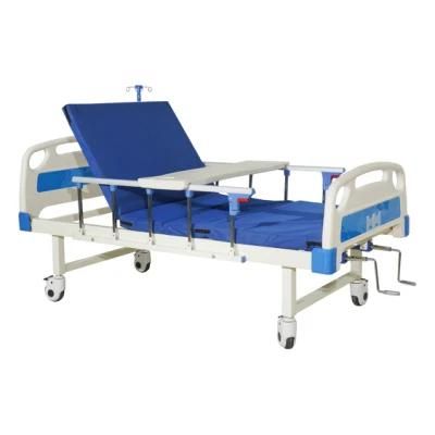 Hospital Furniture ABS Two Crank Manual Electric Nursing Care Bed 2 Crank Patient Bed