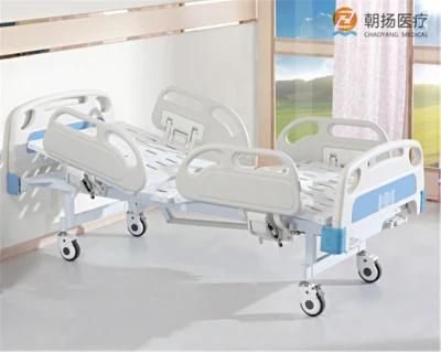 Luxury Adjustable and Moveable Two Crank Manual Medical Examination Bed Hospital Bed for Sale