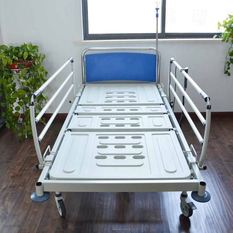 HS5110 Two Functions High Fowler′s Position Electric Hospital Care Beds for The Elder and Sick with Foldable Siderails