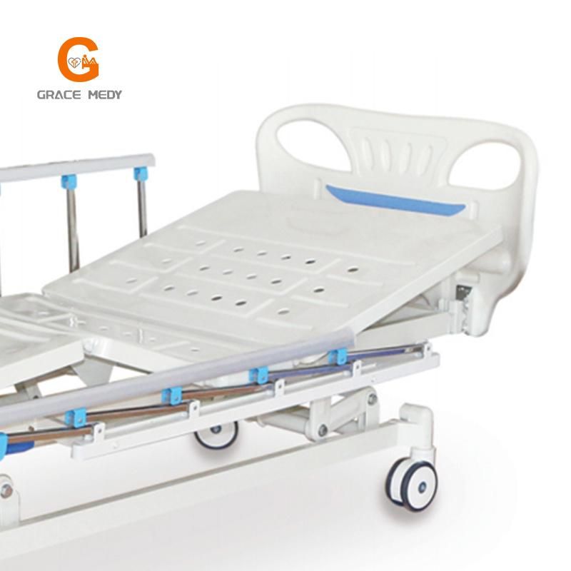 Medical Equipment Three Function Manual Hospital Bed Three Cranks ICU Medical Patient Bed