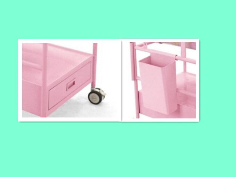 Pink Baby Trolley with Glove Box and Drawer