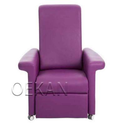 Hospital Multi-Functional Leather Resting Sofa Medical Electric Accompany Sleep Recliner Sofa Chair with Casters