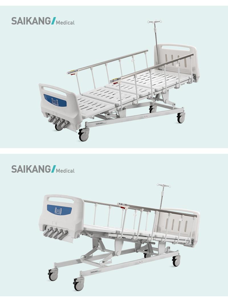 B4w Saikang Factory Metal 4 Canrk Multifunction Foldable Medical Patient Manual Hospital Bed Manufacturers