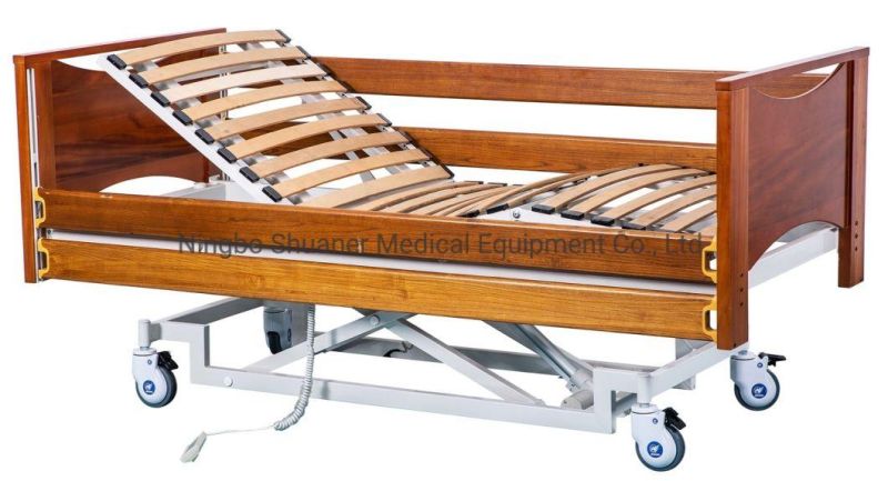 Shuaner Home Rehabilitation Hospital Wood Nursing Care Patient Bed Three-Function Medical Bed