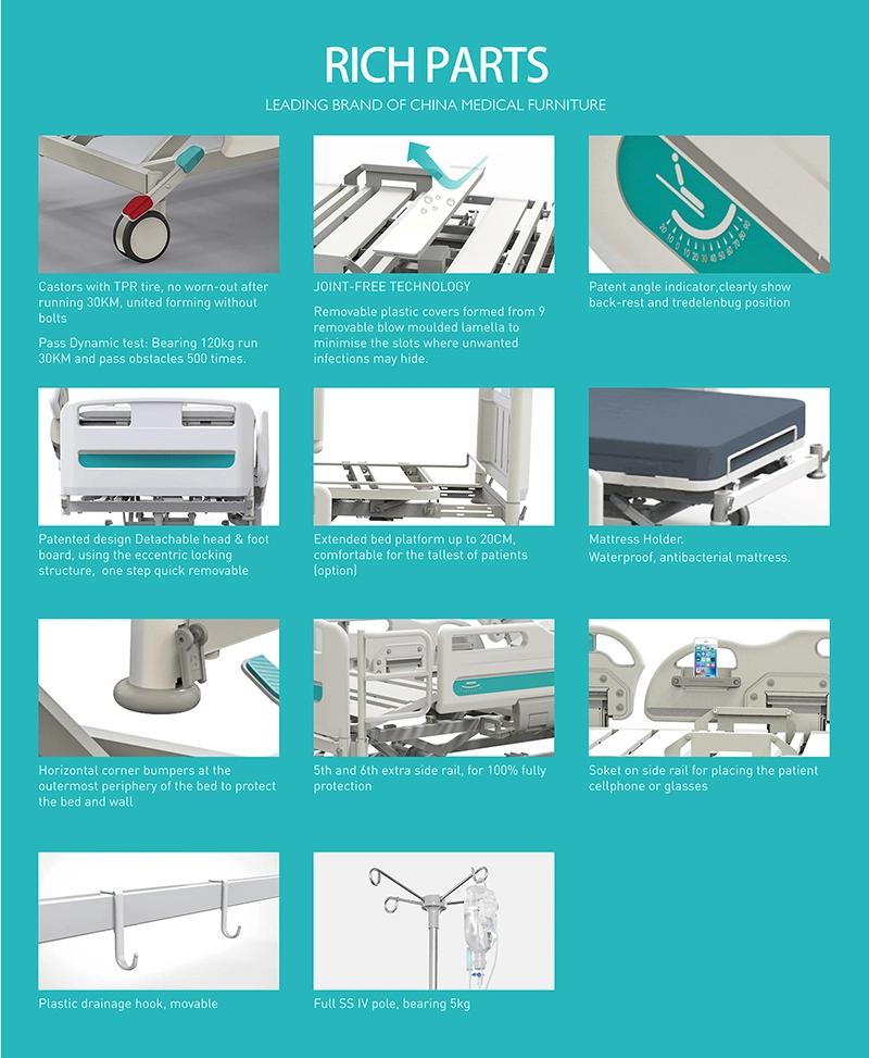 Y8y8c 5 Functions Electric Hospital ICU Therapy Bed with Motor