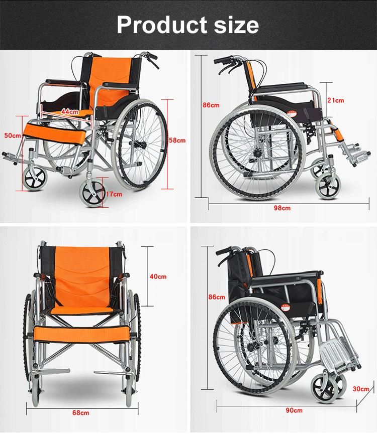 Stainless Steel Foldable Economic Wheelchair for Disabled