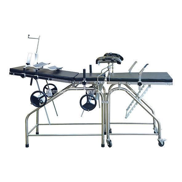 Stainless Steel Medical Manual Hospital Examination Obstetric Operating Table Delivery Bed