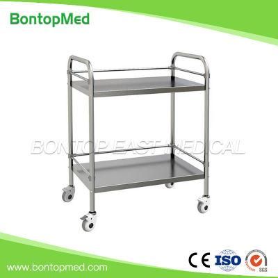 Hospital Stainless Steel Instrument Cart Medical Movable Nursing Treatment Trolley