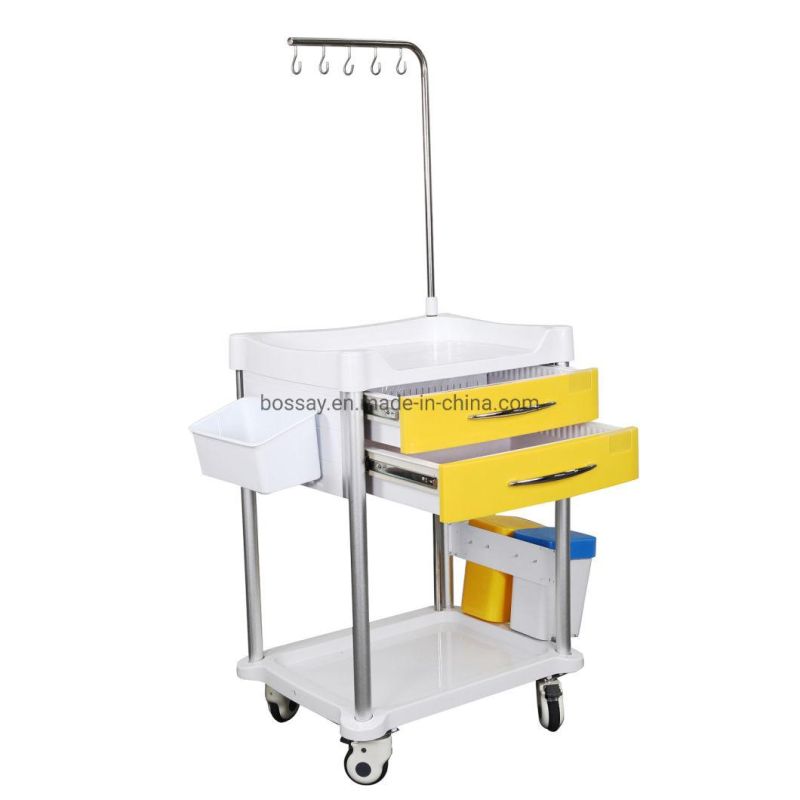 Nursing Patient Hospital Furniture Medical Device Cart ABS Emergency Trolley