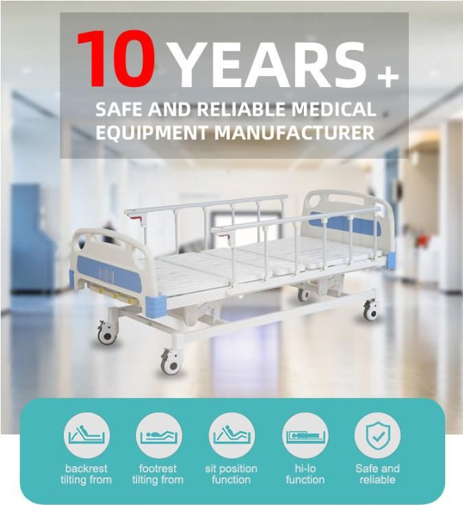 Adjustable Medical Equipment Manual Hospital Bed with 123 Cranks for Patient