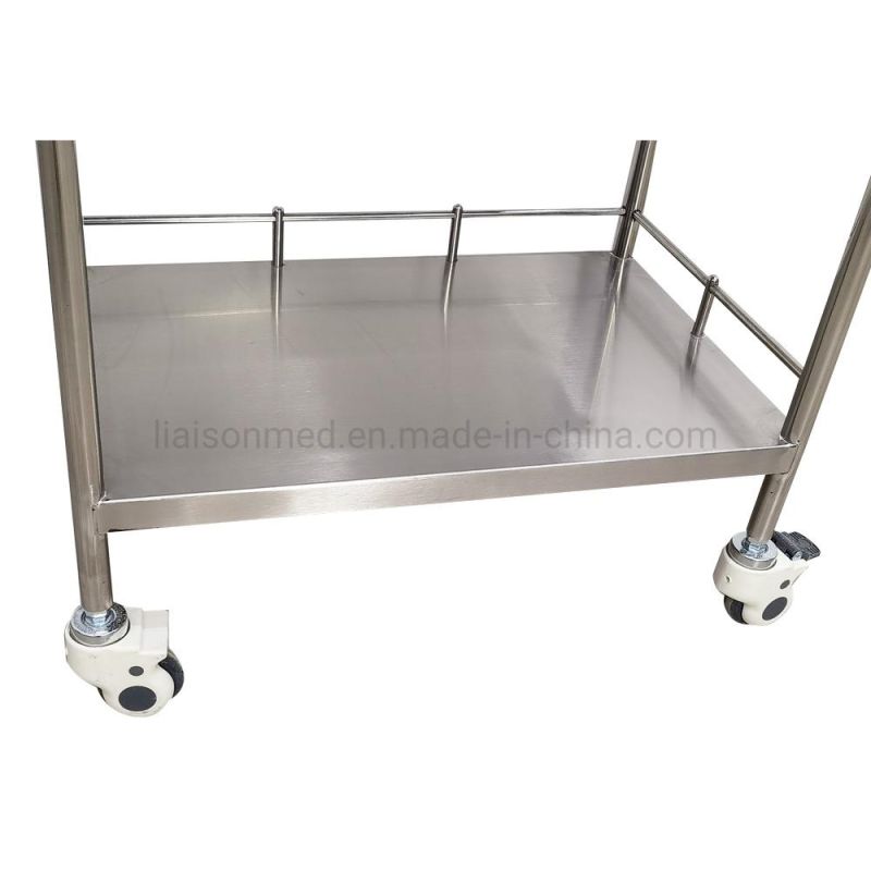 Swivel Casters Crash Truck Liaison Stainless Steel Trolley Medical Cart