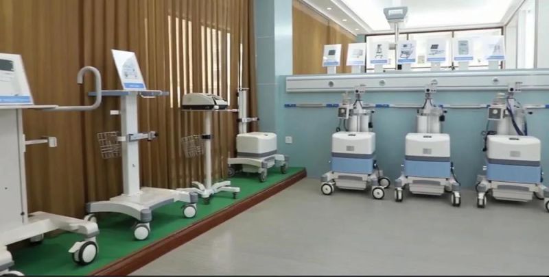 Veterinary Hospital Trolley Stainless Steel Medical Stand for Ventilator