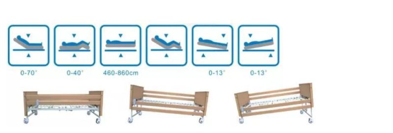 Low Price Wooden Headboard Multifunctional Single Pendulum Nursing Bed for Inpatient Use