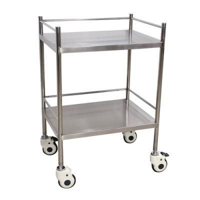 Mn-SUS052A Size Customized Double Layers Stainless Steel Treatment Trolley