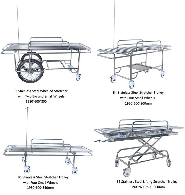 B3/B4/B5/B6 Stainless Steel Stretcher Trolley