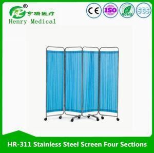 Stainless Steel Hospital Bed Screen/Ward Folding Curtain Screen/4 Folding Screen