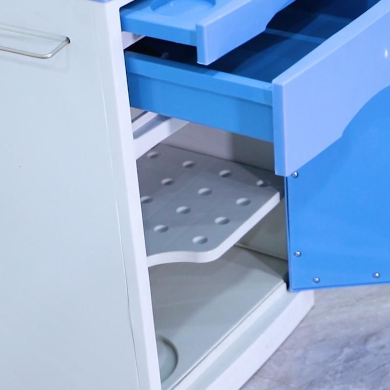 Durable blue ABS Plastic Bedside Table for Clinic and Hospital