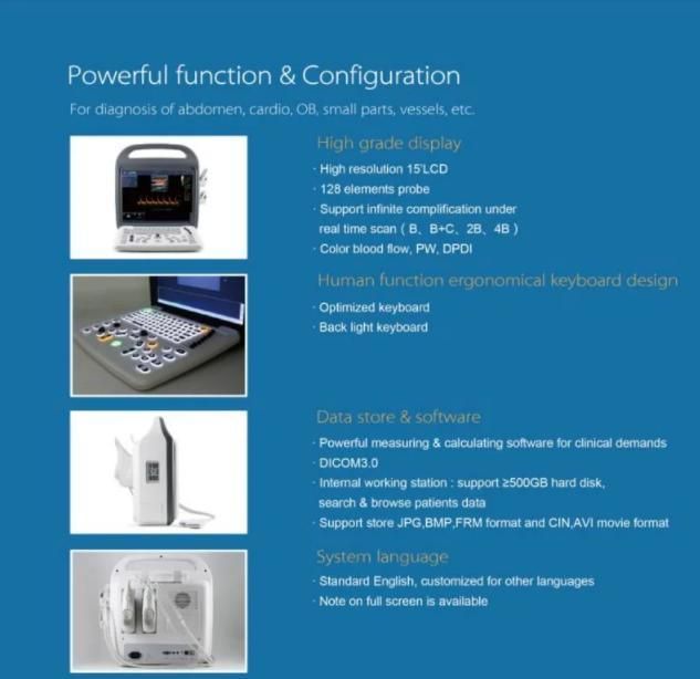 Medical Supply Vet Laptops Ultrasound Scanner Exp-5600 Portable Ultrasound Scanner for Vet Moniter