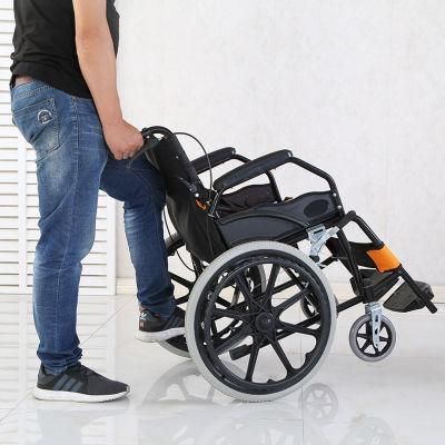 CE Disabled Medical Equipment Mobility Economic Folding Manual Wheelchair with Chrome Frame