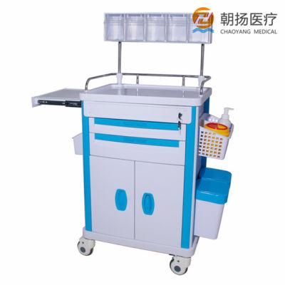 Professional ABS Plastic Hospital Medical Medicine Emergency Trolley Anesthesia Trolley Cy-D414
