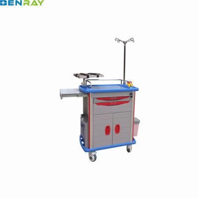 Medical Equipment Luxurious Noiseless Casters IV Pole ABS Emergency Trolley