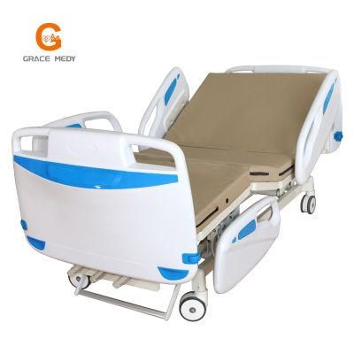 ABS Three 3 Function Manual ICU Hospital Bed with Casters Manufacturers Nurisng Patient Bed