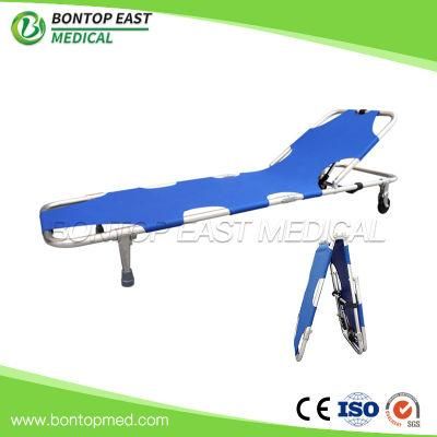 Foldable Aluminum Alloy Head Lifted Emergency Recuse First Aid Stretcher