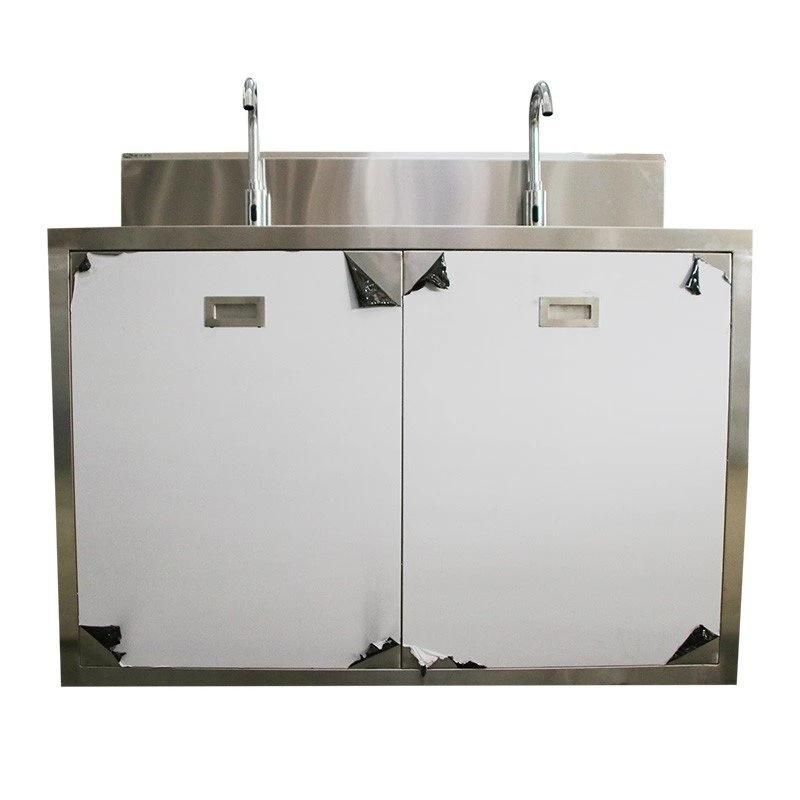 Yaning 2 Person Station Hand Wash Sinks, Industrial Stainless Steel Sink