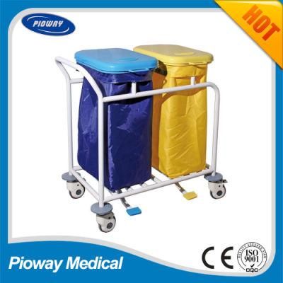 Hospital Medical Steel Powder Coated Linen Dirty Cart, Trolley (PW-710)