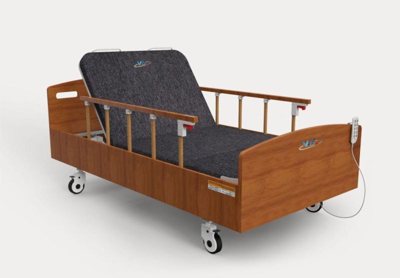 Electric Multi-Functional Homecare Nursing Bed with 4 Wheels for Bedridden Patient and The Elderly Home or hospital Use