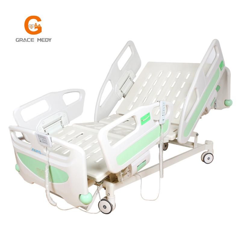 Five-Function Hospital Bed with Backrest, Leg Rest, Height Adjustment, Trendelenburg and Reverse Trendelenburg Adjustment Functions